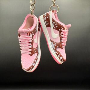 SB Splatter Pink Low Dunks Trainer Keychain With Mini Shoe Box